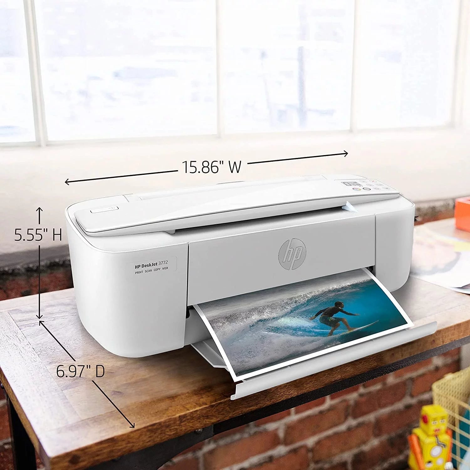 HP DeskJet Wireless Color Inkjet Printer with LCD, Print Scan Copy P527