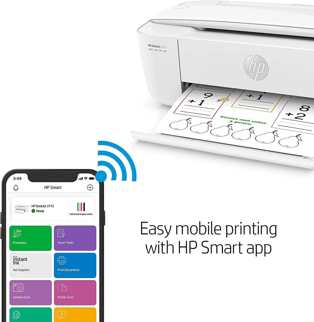 HP DeskJet Wireless Color Inkjet Printer with LCD, Print Scan Copy P527