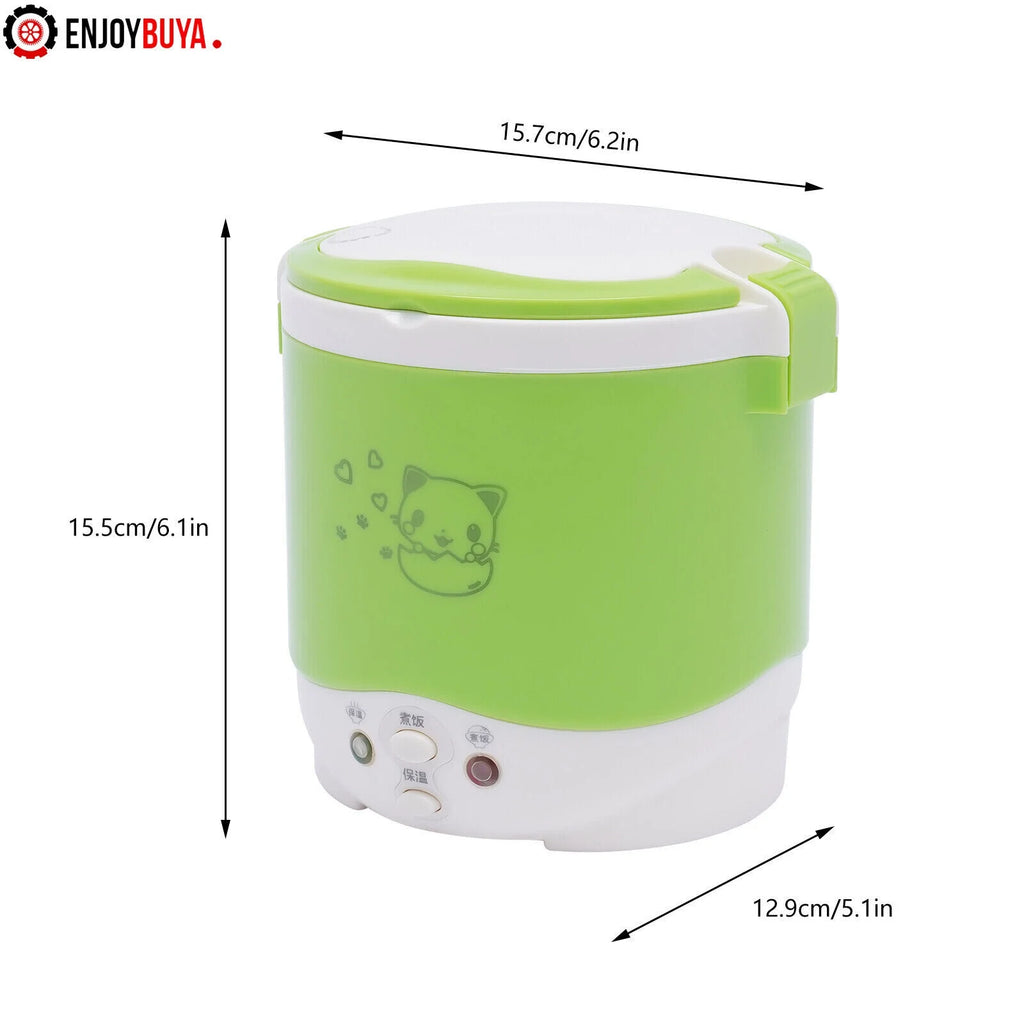 Mini Electric Rice Cooker 1L Portable for Travel with Measuring Cup and Spoon D85363