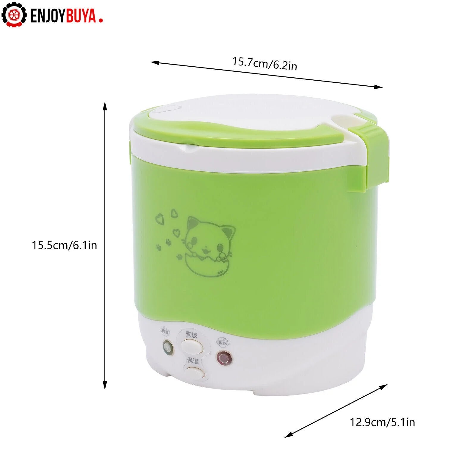 Mini Electric Rice Cooker 1L Portable for Travel with Measuring Cup and Spoon D85363