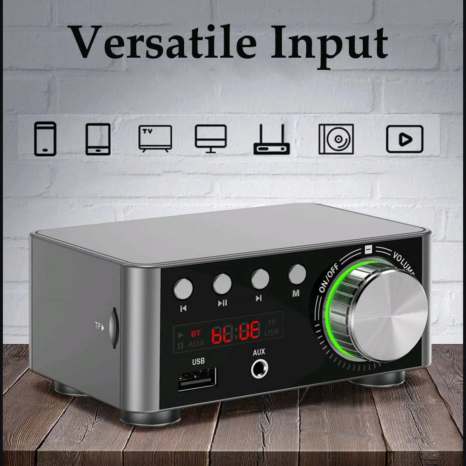 HIFI BT5.0 Digital Amplifier 100W Dual Channel Stereo Audio Amp for Home Theater M857241