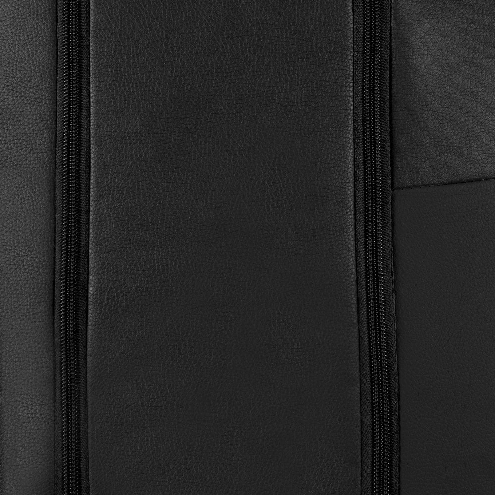 BDK Classic Black Faux Leather Car Seat Covers Full Set O638