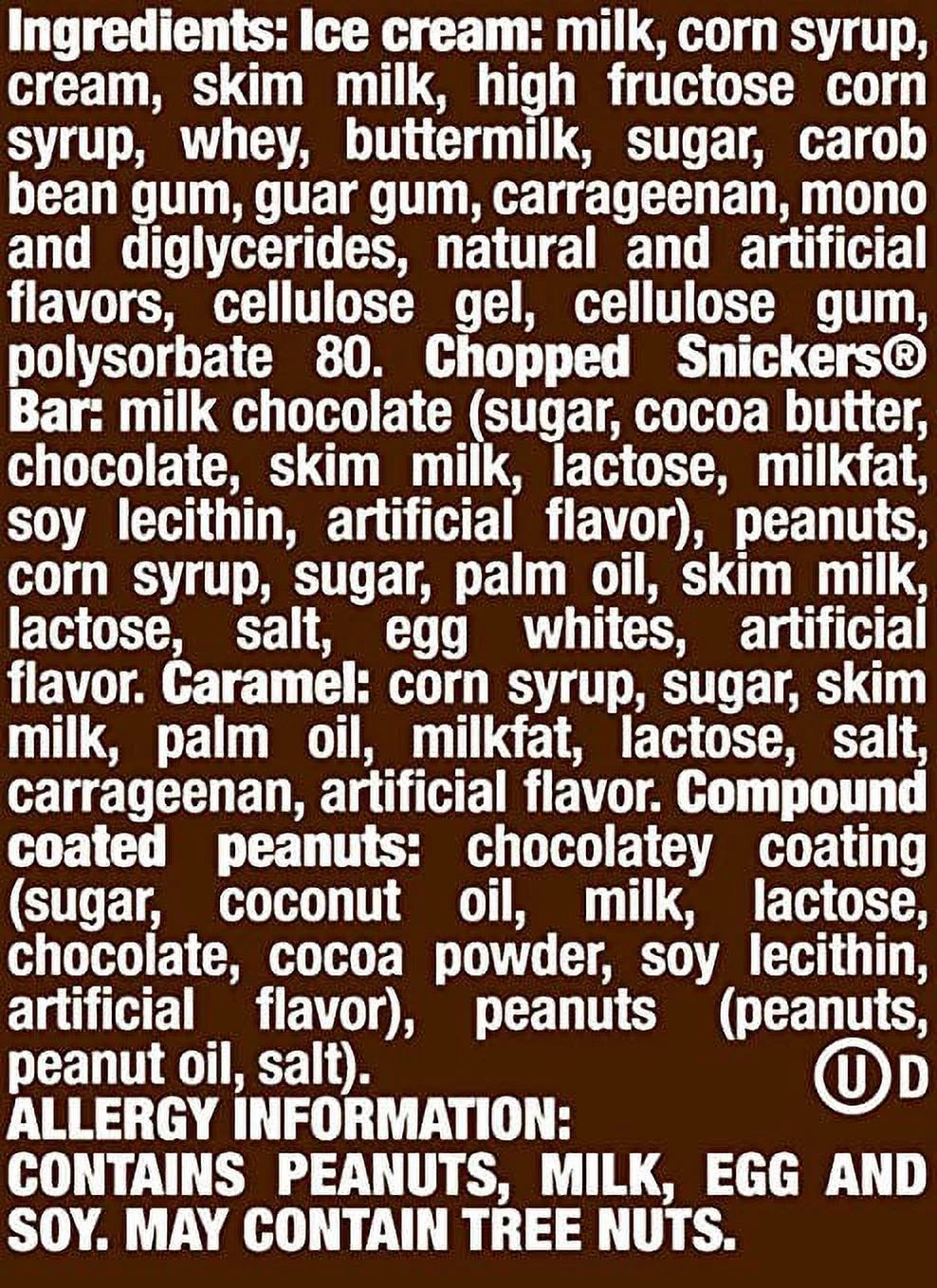 SNICKERS Ice Cream Pint, 4 Count P583