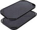SENSARTE Nonstick Griddle Grill Pan, Pro-Grid Reversible Grill & Griddle Pan, Two Burner Cast Aluminum Griddle, Portable for Indoor Stovetop or Outdoor Camping BBQ, 19.5" x 10.7"