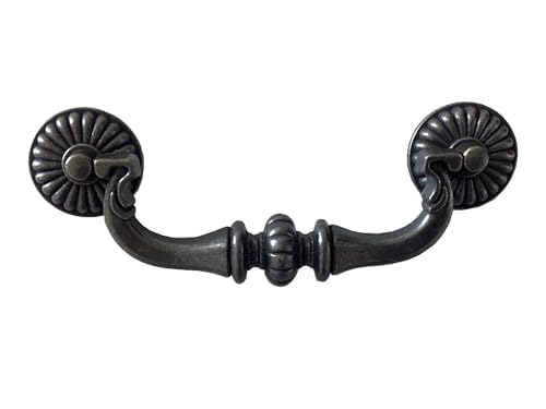 4.5" C-C Bail Drawer Pull Drop Dresser Handle Swing Pendant Cabinet Pull Knob Hardware Vintage Style Antique Black Bronze 4 1/2" Centers (Bail Pull- 4.5" (114 mm) Holes)