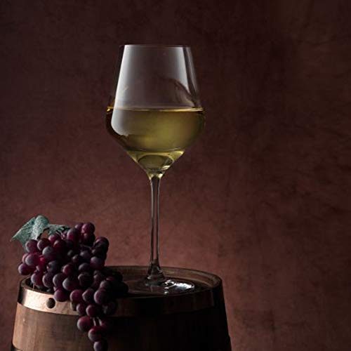 JoyJolt Layla White Wine Glasses, Set of 4, 13.5 oz, Clear I3892