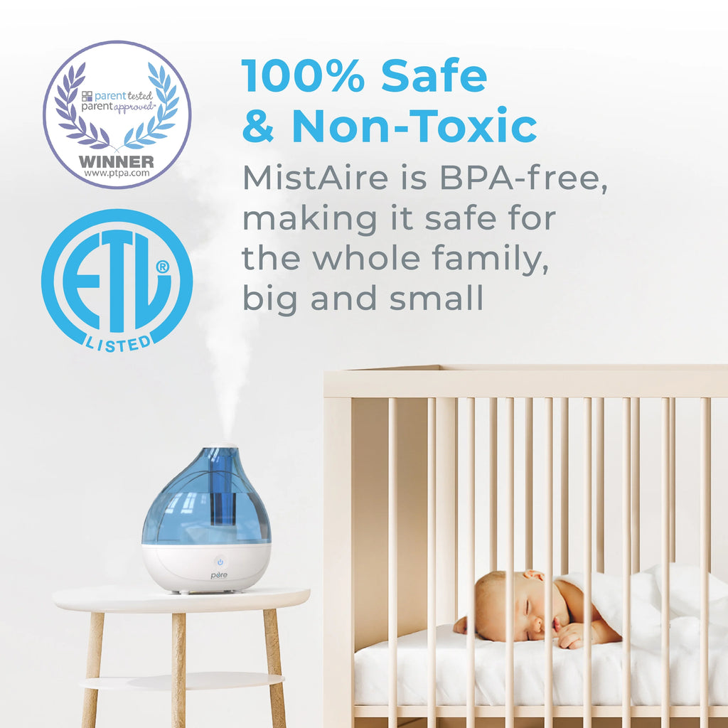 Pure Enrichment MistAire Ultrasonic Cool Mist Humidifier, 360° Rotation Nozzle, Auto Shut-Off T97272