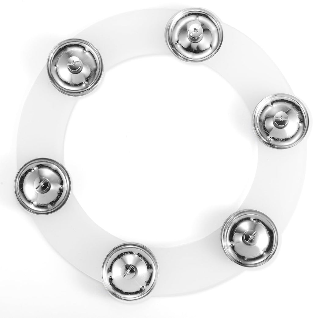 Facmogu Cymbal Hi-hat Tambourine, Silicone Single Row with Stainless Steel Jingles C3778