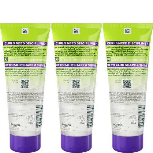 Garnier Fructis Style Curl Scrunch Controlling Gel, 6.8 Fl Oz, 3 Count P712