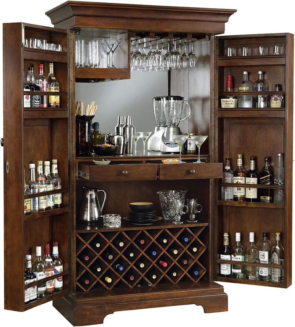 Howard Miller Sonoma II Wine & Bar Cabinet 695-065, Cherry Bordeaux Finish H612