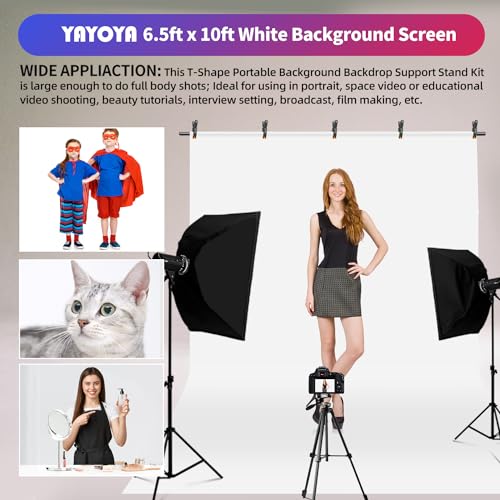 Portable Green Screen Backdrop Kit with Stand, 6.3 x 6.5 ft, Carrying Case and Clips Z6477