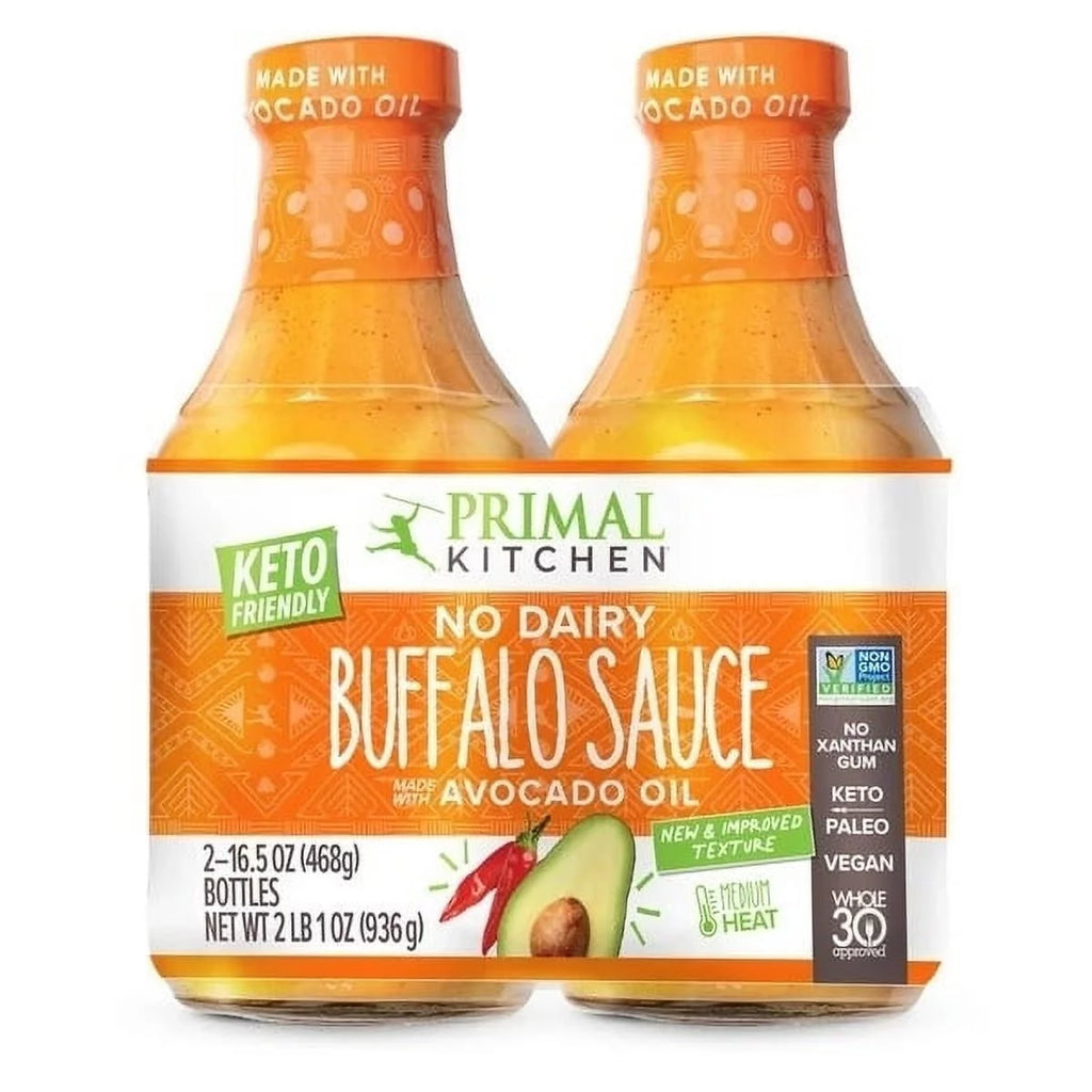 Primal Kitchen Buffalo Sauce with Avocado Oil 16.5 Ounce (Pack of 2)