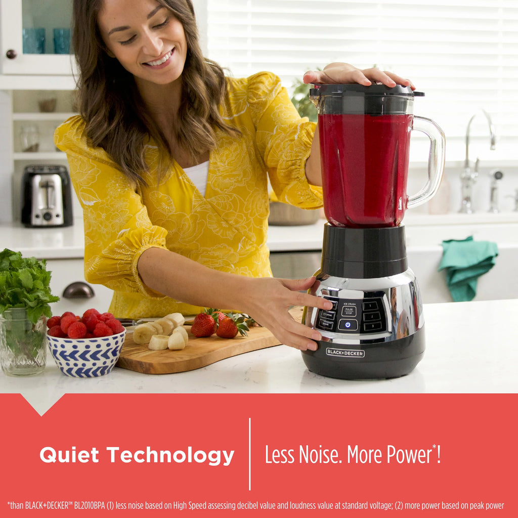 BLACK+DECKER Quiet Blender with Cyclone Glass Jar R38157