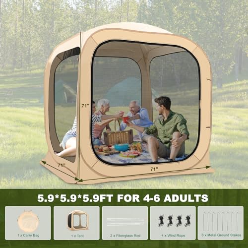 DoCred Sports Tent Pop-Up Screen House for Camping and Outdoor Events S692254