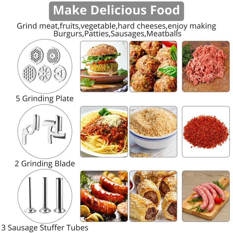 JLLOM Metal Food Grinder Attachment for Meat Grinder & Sausage Stuffer U6000