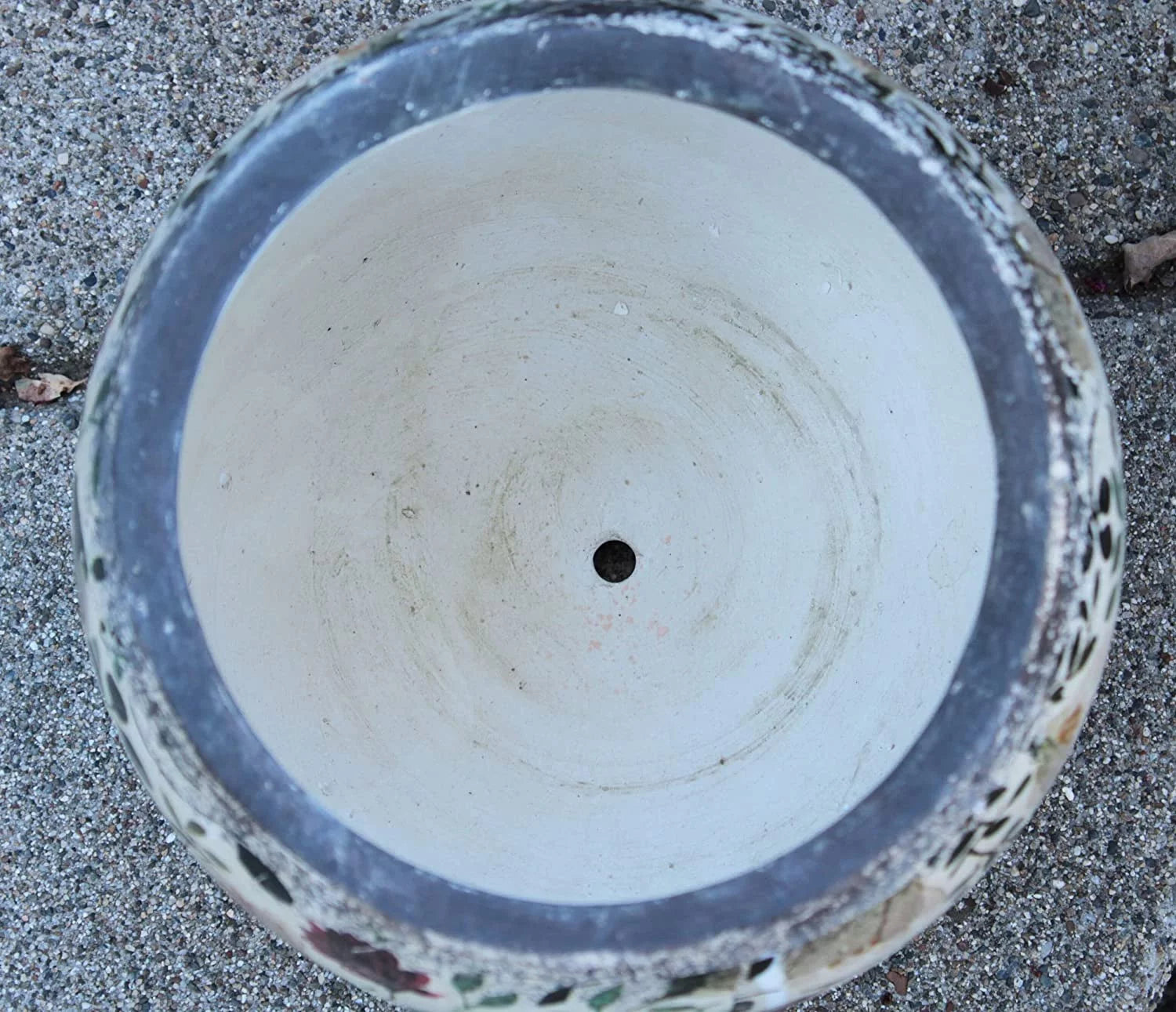 Old World Ceramic Red and Green Round Planters Garden Pots Q479
