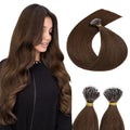 U Tip Hair Extensions Human Hair Pre Bonded Extensions Keratin Fusion Extensions K Tip Hair Extensions Real Human Hair Silky Straight Natural 50g/100 Stands 24" Platinum blonde