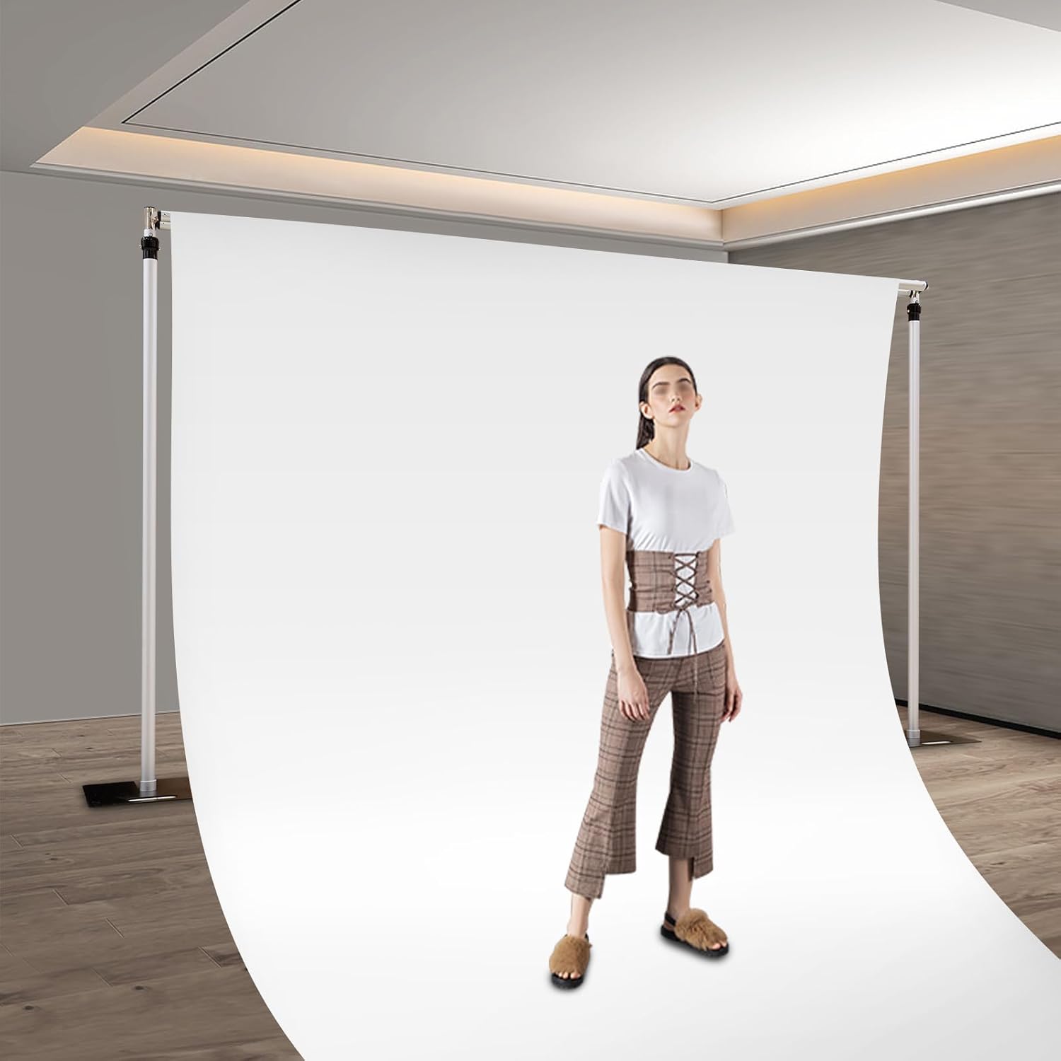 10x10ft Adjustable Backdrop Stand Kit with Aluminum Alloy Frame for Wedding Party Decor X372