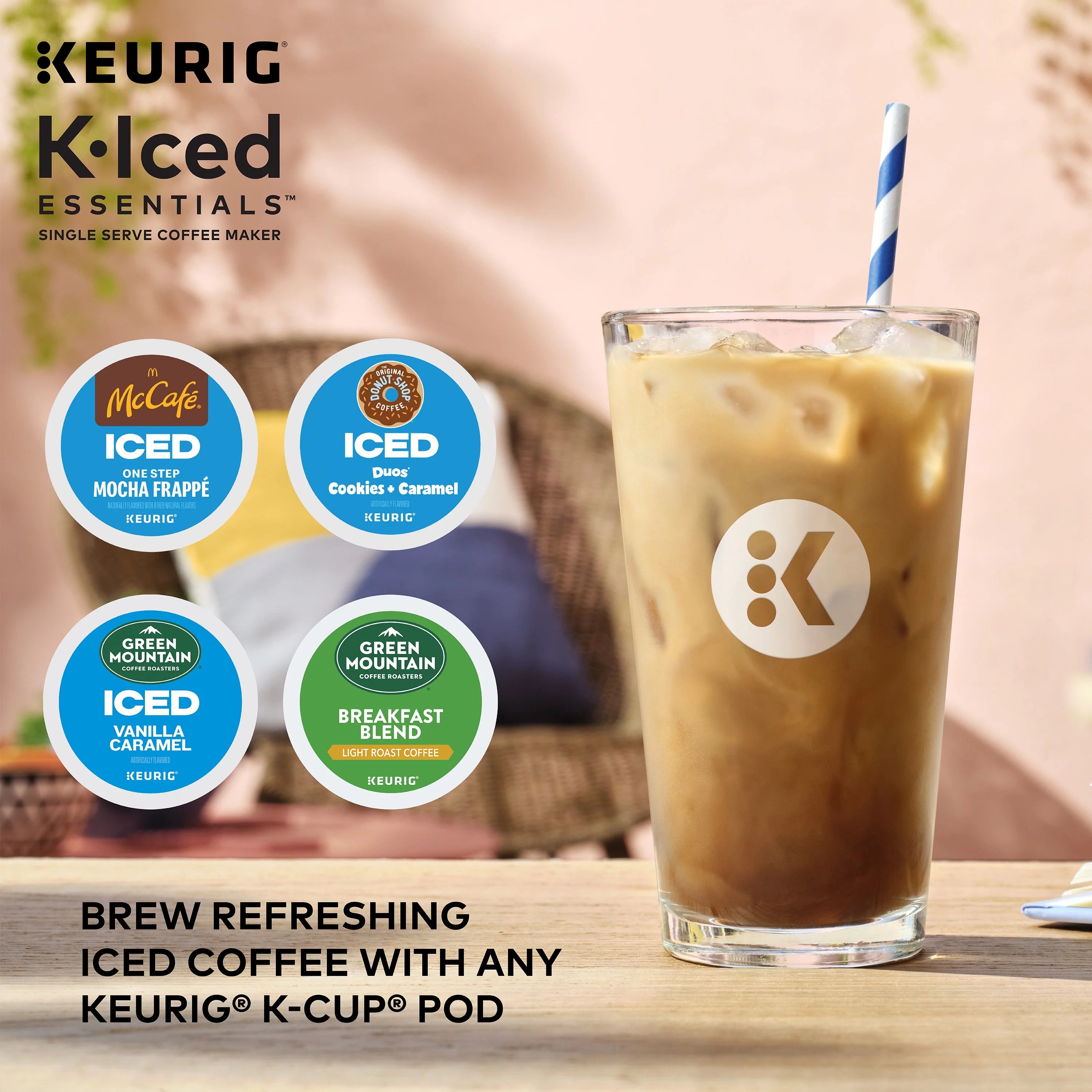 Keurig K-Iced Essentials Gray Iced and Hot Single-Serve K-Cup Pod Coffee Maker A122432