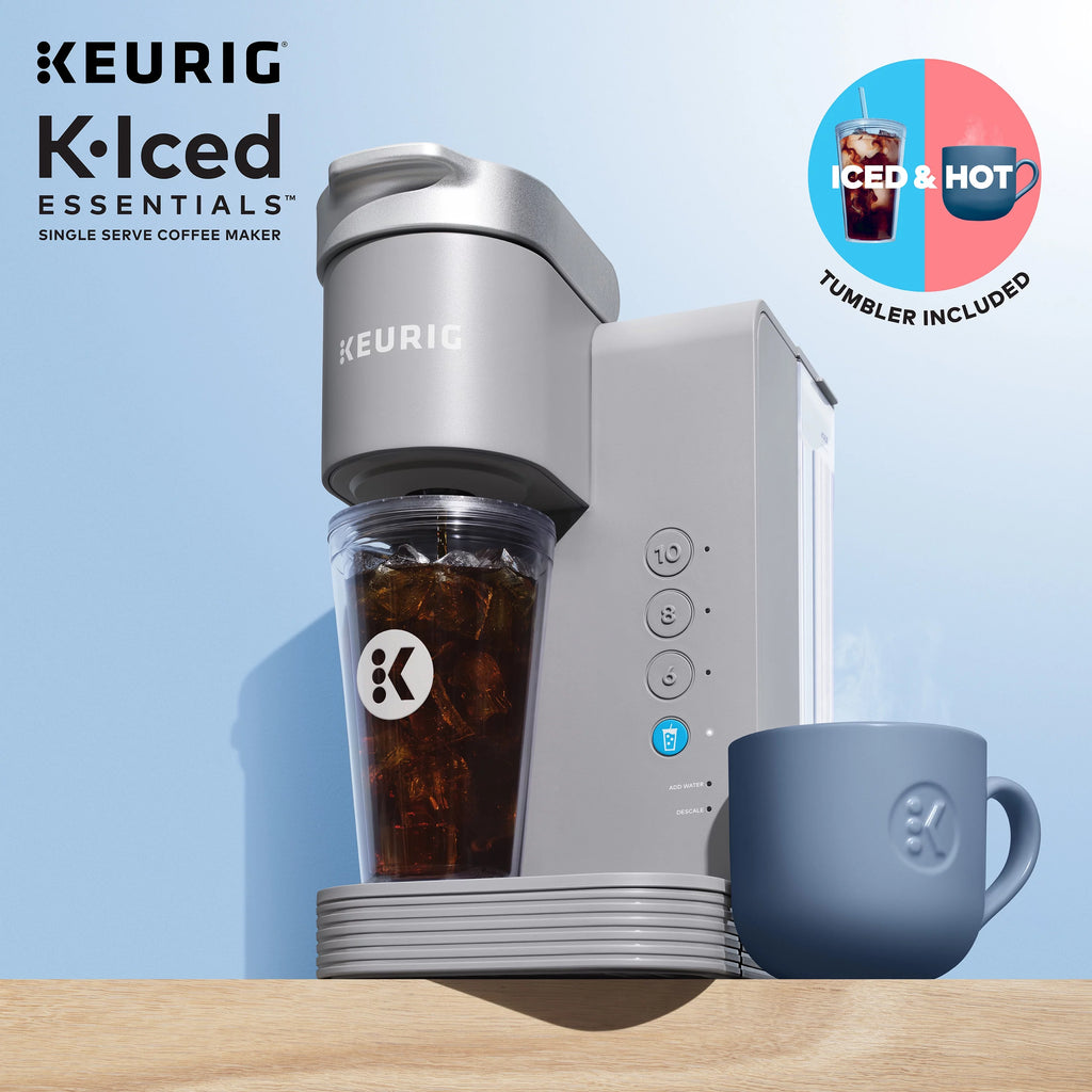 Keurig K-Iced Essentials Gray Iced and Hot Single-Serve K-Cup Pod Coffee Maker A122432