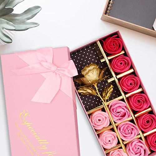 18 PCS Floral Scented Rose Petal Bath Soap Set with Plant Essential Oil W5775