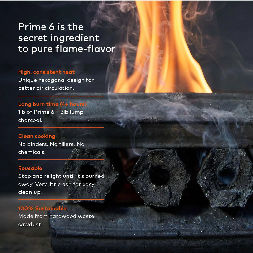 Prime 6 Long Burning Charcoal - 22lbs N62723