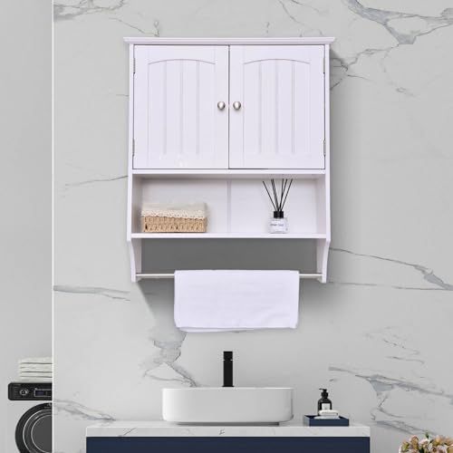 Bathroom Wall Cabinet with Towel Bar Over The Toilet Storage S104704