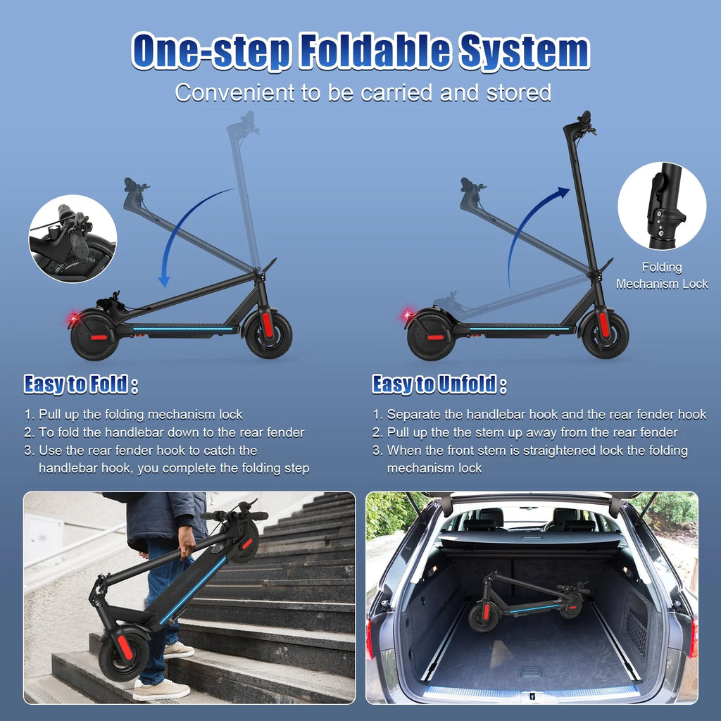 500W Foldable Electric Scooter for Adults, 10" Tires, 20 mph, 20 Mile Range I837964