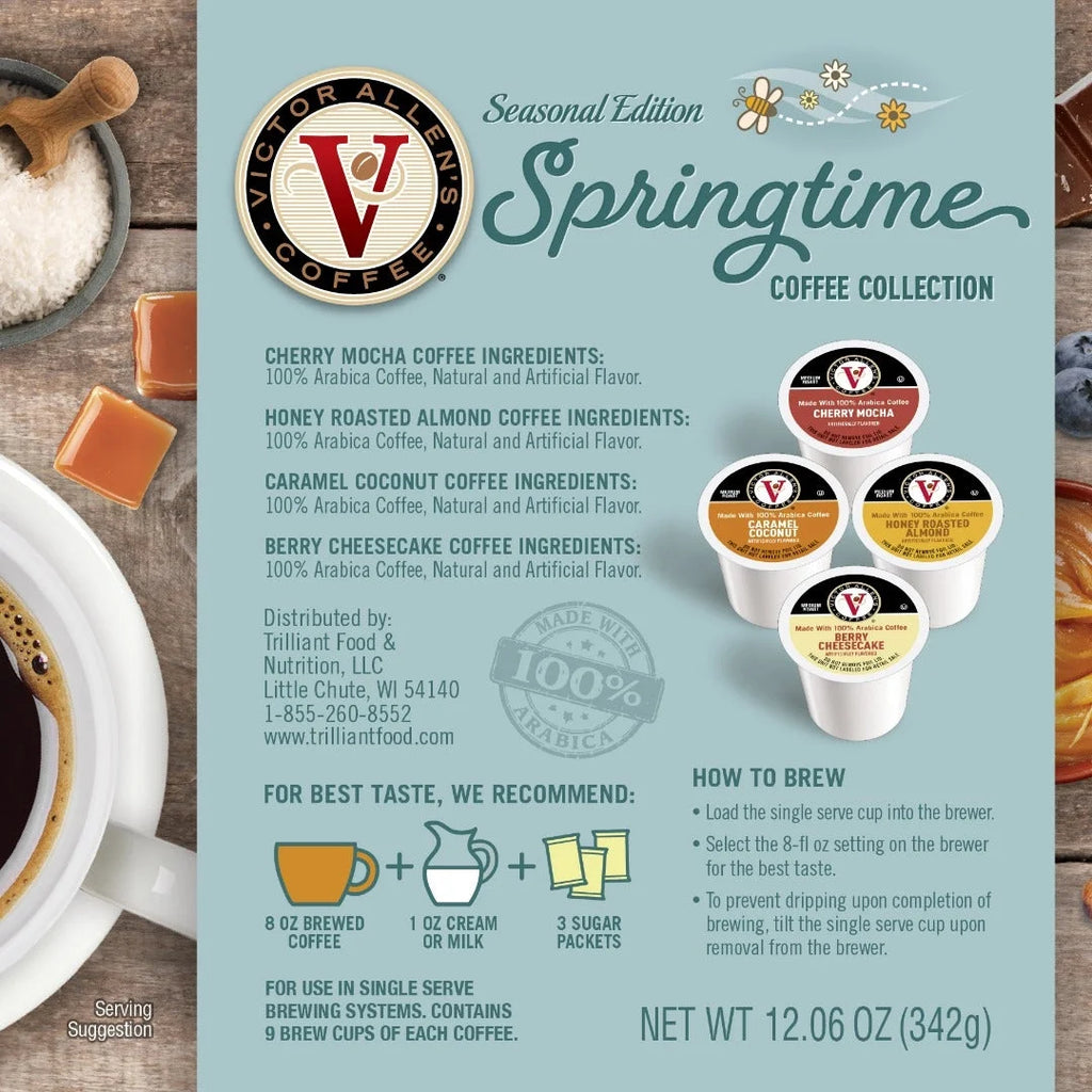 Victor Allen's Coffee Springtime Variety Pack, Medium Roast, 96 Count Coffee Pods U9742
