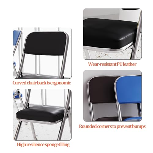 Folding Chairs with Padded Seats for Indoor Outdoor Dining Party, Purple U402
