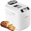 Bread Machine,AUMATE 2LB Bread Maker,with 12 Presets,Gluten-Free Setting,Auto Fruit Nut Dispenser & Nonstick Pan,2 Loaf Sizes,13H Reserve & 1H Keep Warm (Milky White)
