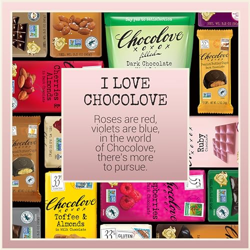 Chocolove Ruby Chocolate 34% Cacao Bar, 3.2oz, 12 Pack I223