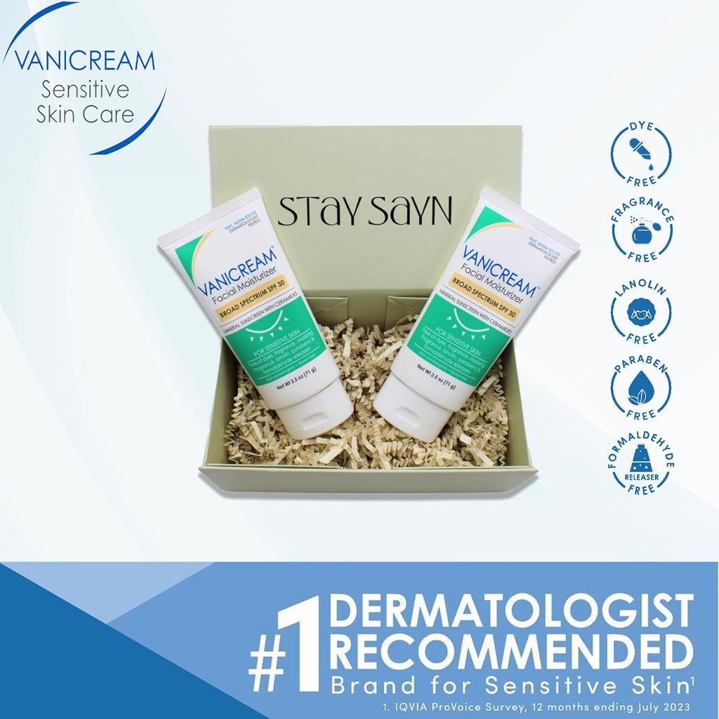 Vanicream Facial Moisturizer SPF 30 for Sensitive Skin, 2.5 Fl Oz Pack of 2 E13989