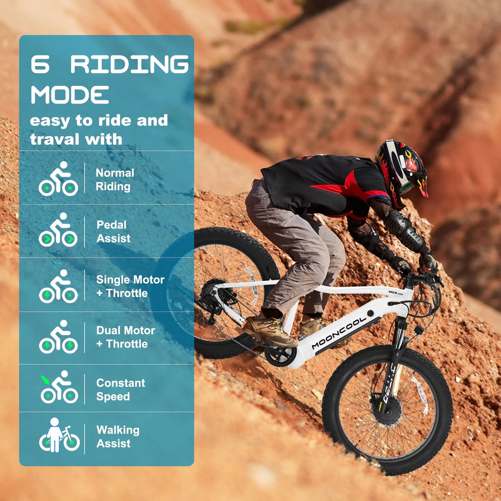 ABORON Electric Bike for Adults, 1000W Dual Motor AWD, 26" Fat Tire Mountain Ebike P938410