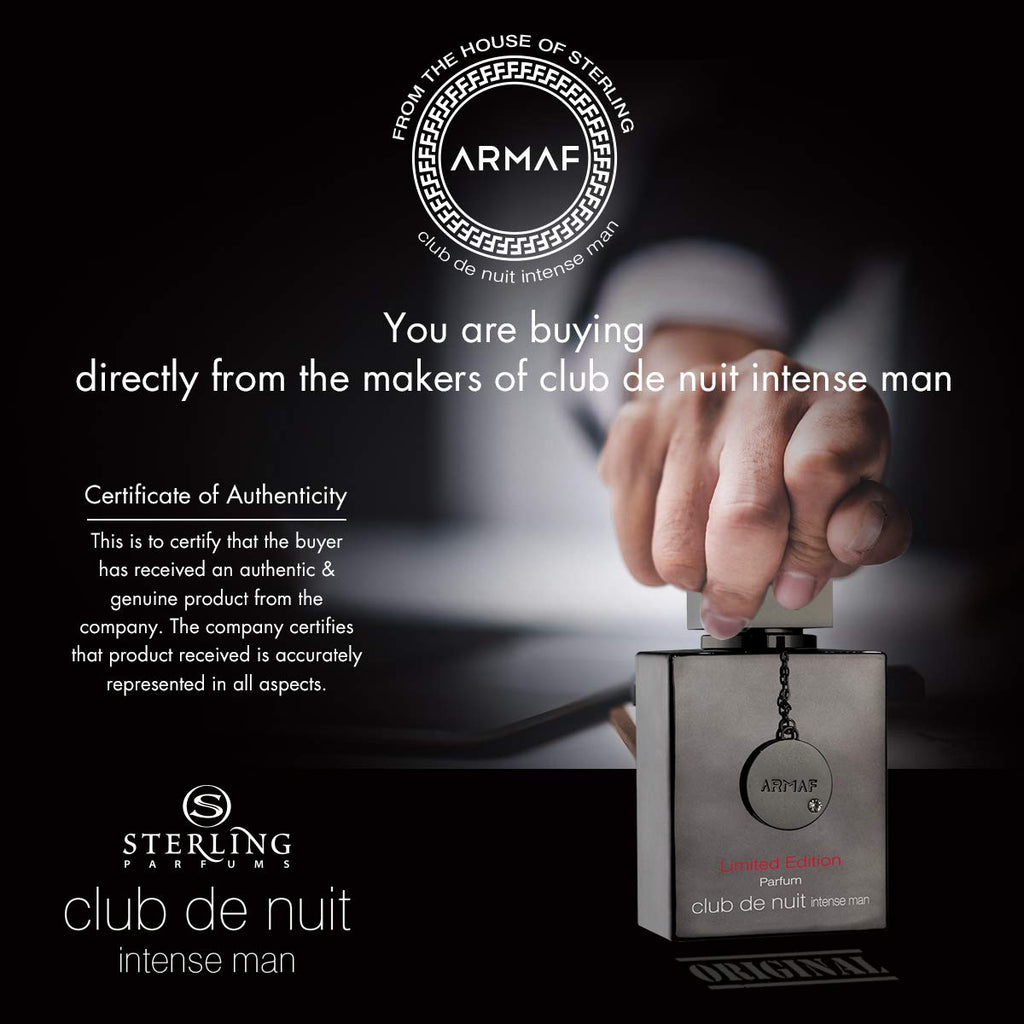 ARMAF Club De Nuit Intense Men Limited Edition Pure Parfum, 3.6 Fl Oz F928