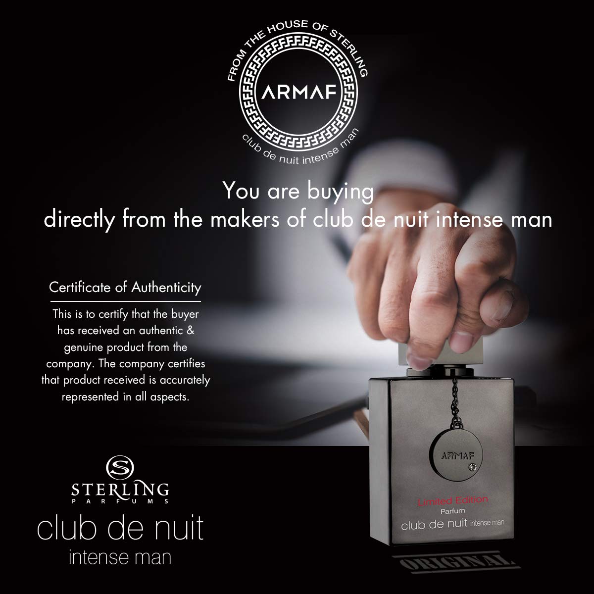 ARMAF Club De Nuit Intense Men Limited Edition Pure Parfum, 3.6 Fl Oz F928