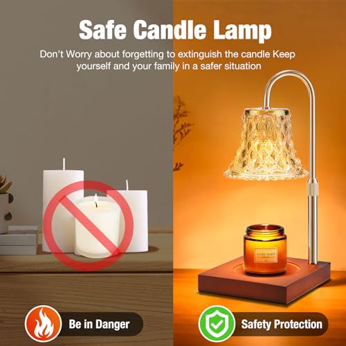 Candle Warmer Lamp with Timer & Dimmer, Adjustable Height, 2 Bulbs T30751
