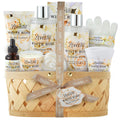 Bath & Body Spa Gift Basket for Women, Best Gift for Christmas, Mother's Day & Birthday, White Rose Set Body Lotion, Shower Gel, Bubble Bath, Bath Salt, Towel, Soap, Oil, Candle, Gloves,