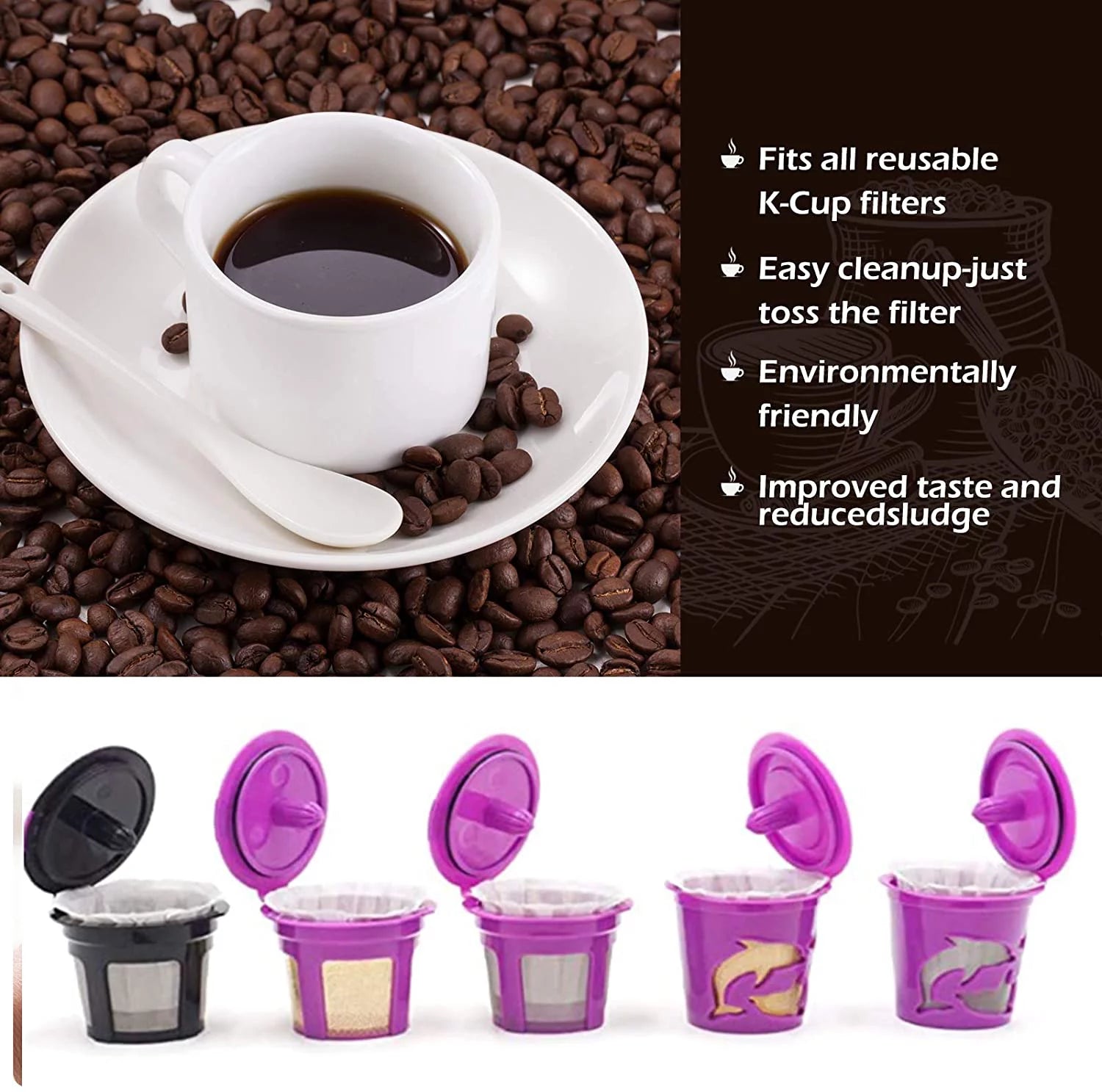 Disposable Paper Coffee K Cup Filters for Keurig, 500 Count L638632