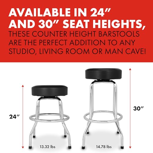 Fender Custom Shop Chevron Logo Swivel Barstool, Black, 24" G160