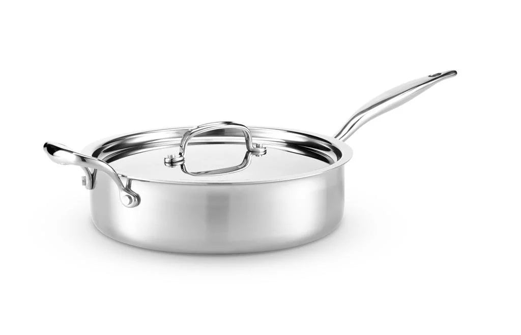 Heritage Steel Enhanced 5-ply Stainless Saute Pan with Lid