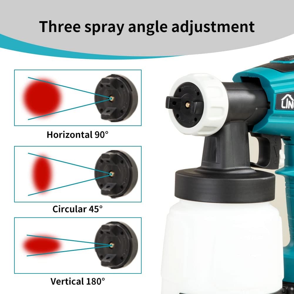 LINGYUE Cordless Paint Sprayer for 18V MAKITA Battery, HVLP Spray Gun C5758