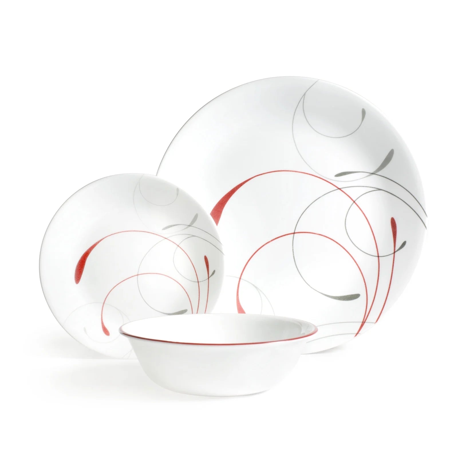 Corelle Splendor White and Red 12-Piece Dinnerware Set N484771