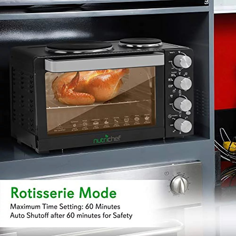 NutriChef 30 Quart Convection Countertop Oven with Rotisserie T582497