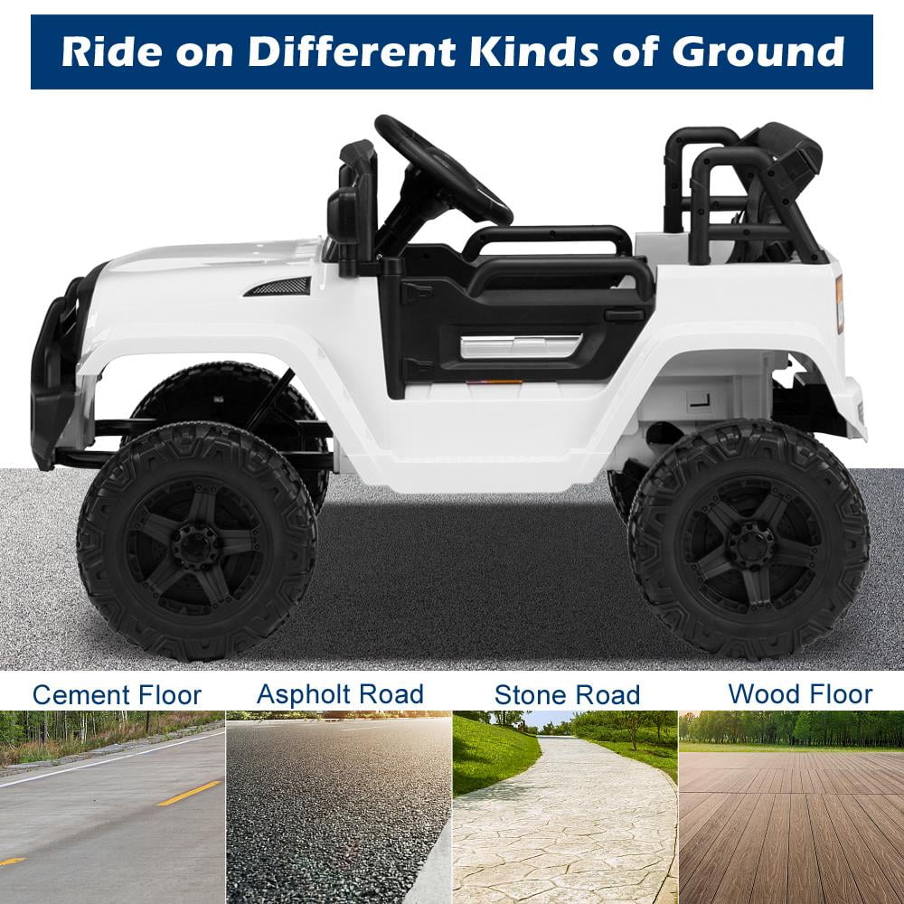 Zimtown Safety 12V Electric Ride On Truck for Kids, White A78641