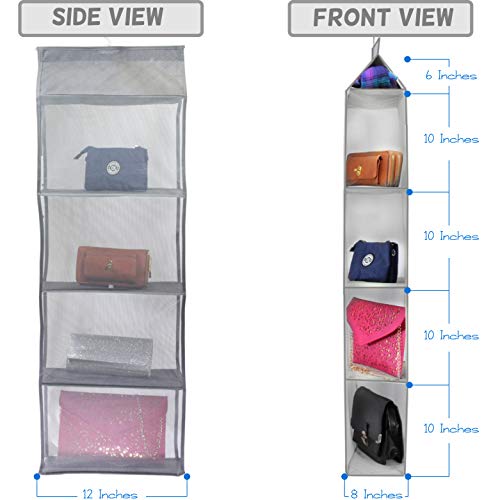 XL Hanging Handbag Purse Organizer for Closet, 2 Pack, Grey M682404