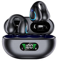 Open Ear Bone Conduction Headphones Bluetooth 5.3 Wireless Open Clip Ear Earbuds Built-in Mic with Ear Hooks 60 Hours Playtime Sport Earphones IPX7 Waterproof for Fitness Running