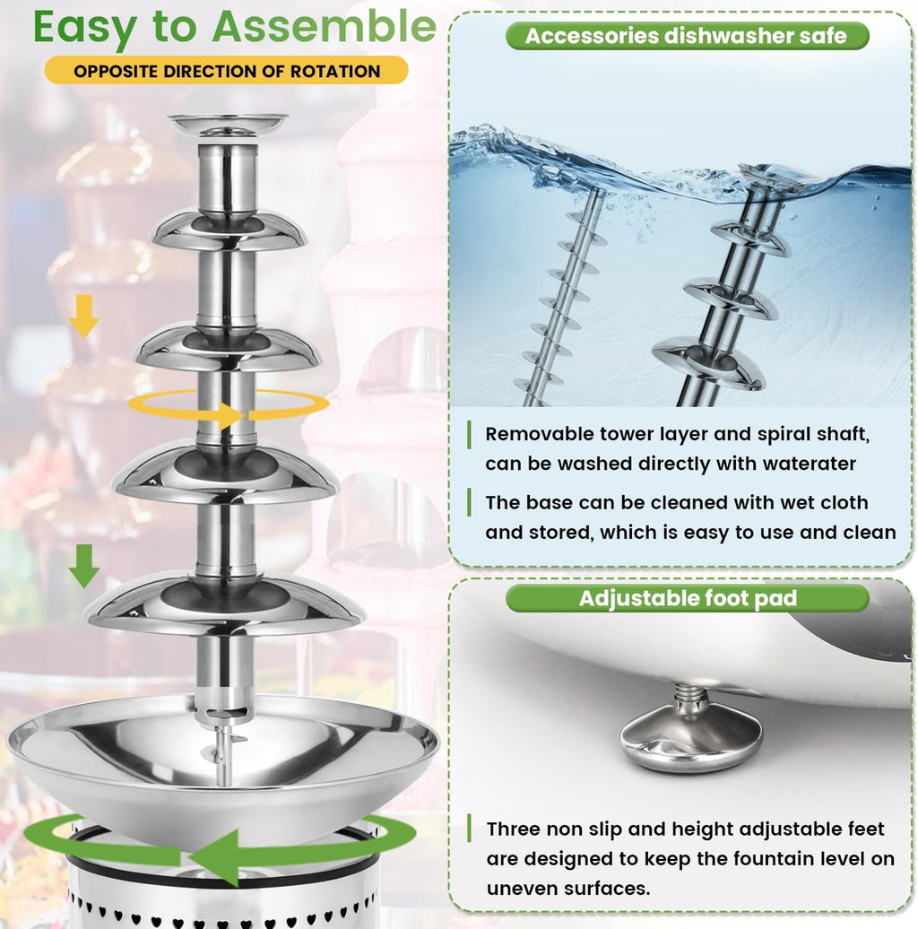 Commercial Chocolate Fountain 5 Tiers Stainless Steel S12057