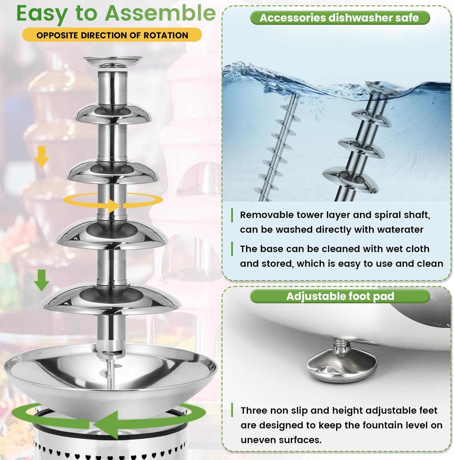 Commercial Chocolate Fountain 5 Tiers Stainless Steel S12057