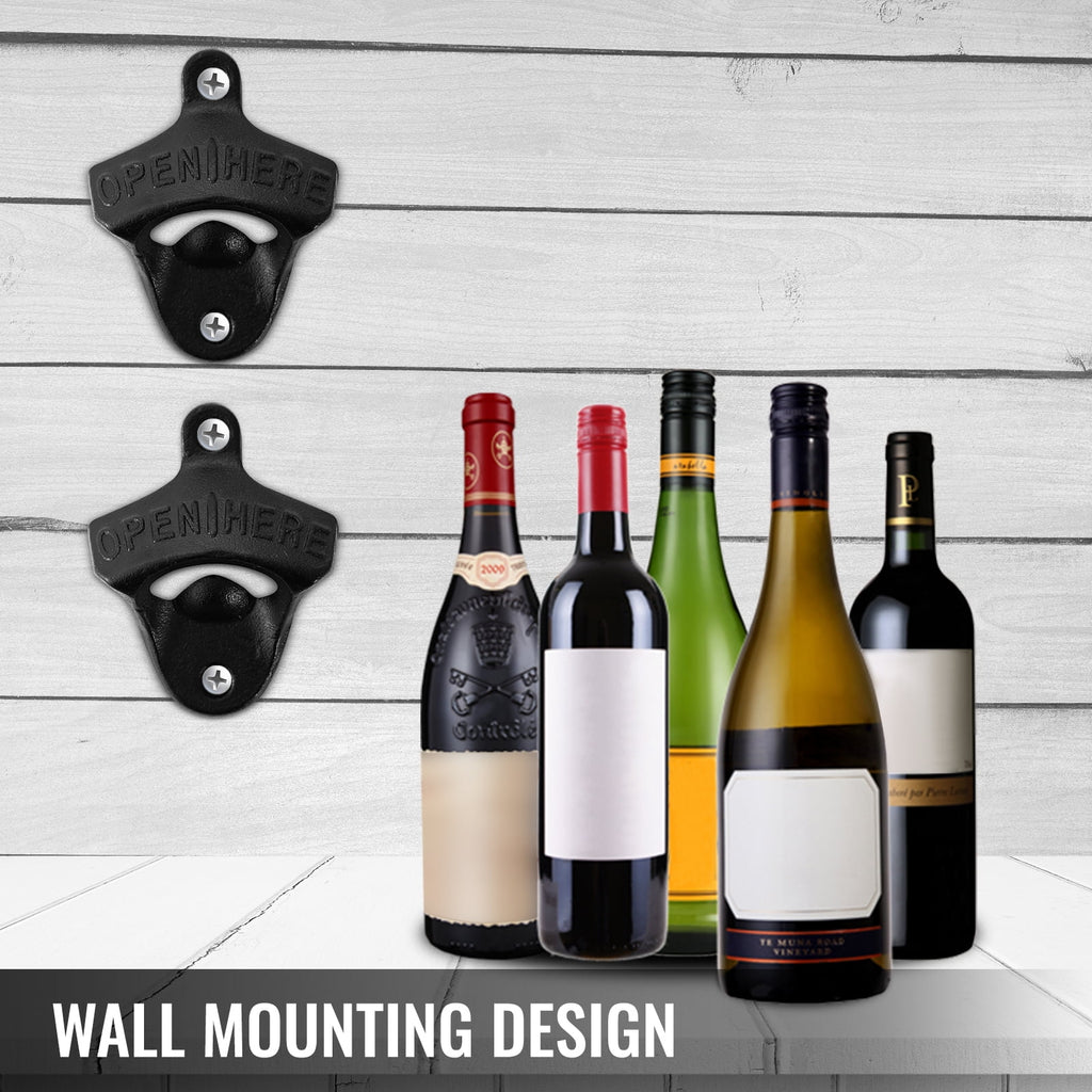 VEVOR Wall Mounted Bottle Opener Set of 100pcs Rustic Cast Iron Vintage Finish O8257